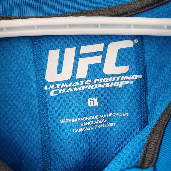UFC Ultimate Fighting Championship Golf Shirt Blue 6X Grey Trim - Picture 5 of 11